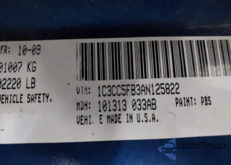 2010 Chrysler Sebring Limited из США, поврежденный, VIN 1C3CC5FB3AN125822